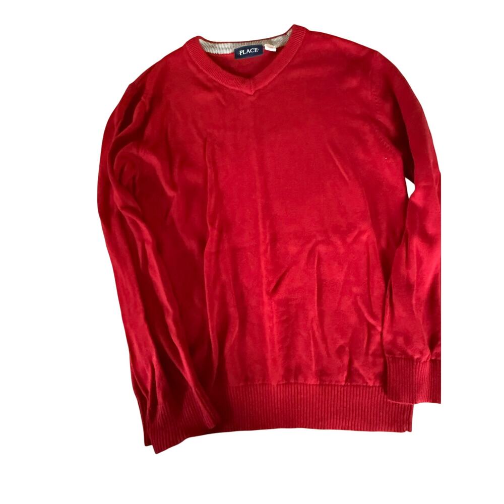 Children's Place red v neck sweater size 10-12